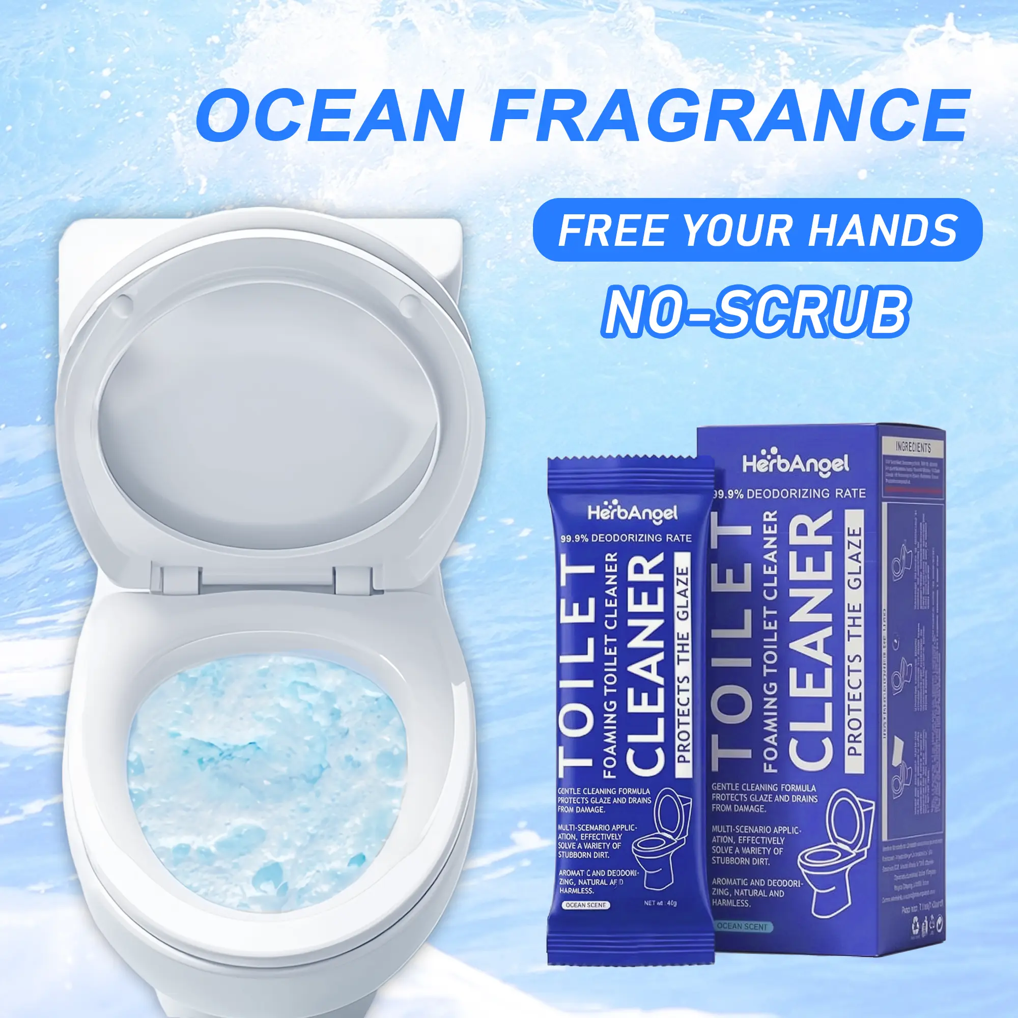 Toilet Cleaning Powder, Toilet Bowl Cleaners,Toilet Cleaner Foam,  Rich Foam，Self Activating Miracle Powder for Toilet B，Cleaner Effective for Bowl Freshness