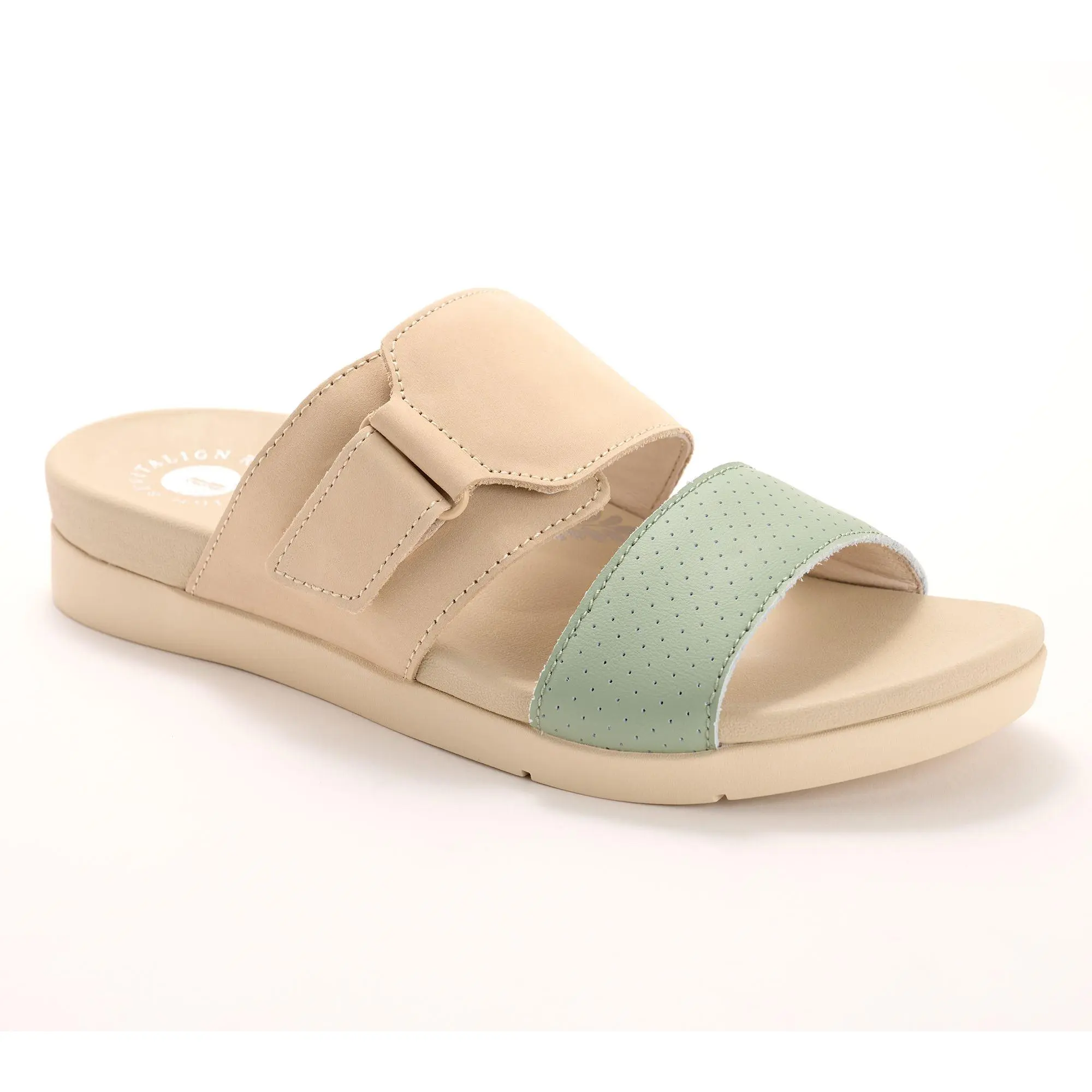 Revitalign Orthotic Adjustable Leather Slide Sandals - Baja