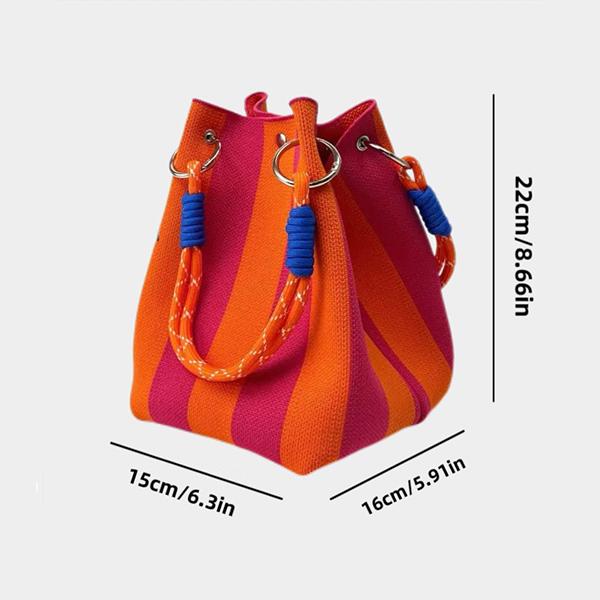 Boho Woven Bucket Bag for Women, Handmade Knitted Crochet Shoulder Bag, handbags,Lightweight Summer Beach Vacation Bag, Stylish Bohemian Handbag for Travel, Daily Use and Holiday Outfit