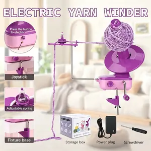 Harxvto Yarn Winder for Crocheting, Automatic Yarn Cake Winder Yarn Ball Winder with Strong Tension Stepless Speed, , Helper for Knitting Lovers Multifunction