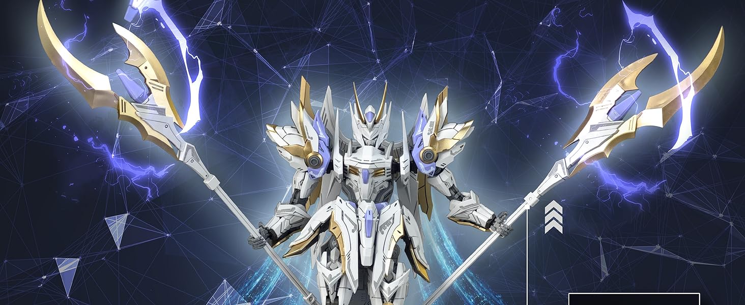 Funtasy Planet SNAA 1/144 Mecha Model Kit -Divine Invoker Percival Awakening Deluxe Edition - Articulated Action Figure Building Kit, Sovereign Sword Array, Gift for Adults & Teens