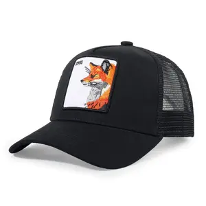Trucker Hat Men Animal Snapback Hats Adjustable Embroidered Baseball Cap Mesh Breathable Square Patch Women Caps