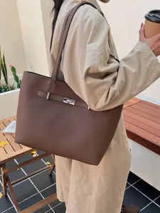 Elegant Vintage Buckle Ladies' Tote Shoulder Bag, Perfect for Daily Commute, Travel, Shopping, Dating, Work, Photography, Gift Idea