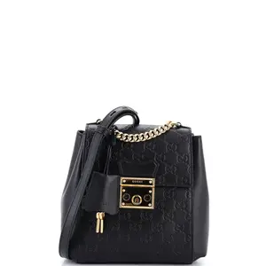 Pre-owned GUCCI Leather Backpacks Padlock Backpack Guccissima Mini by Rebag