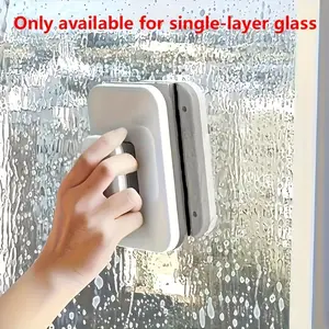 [Magnetic Window Cleaner] Strong Magnetic Double-sided Cleaner - High-rise Glass Cleaning Tool with Anti-pinch Design, ABS Handheld Safety Accessory, Rope, Suitable for Single-layer Thickness 3-10mm, Pack of 1