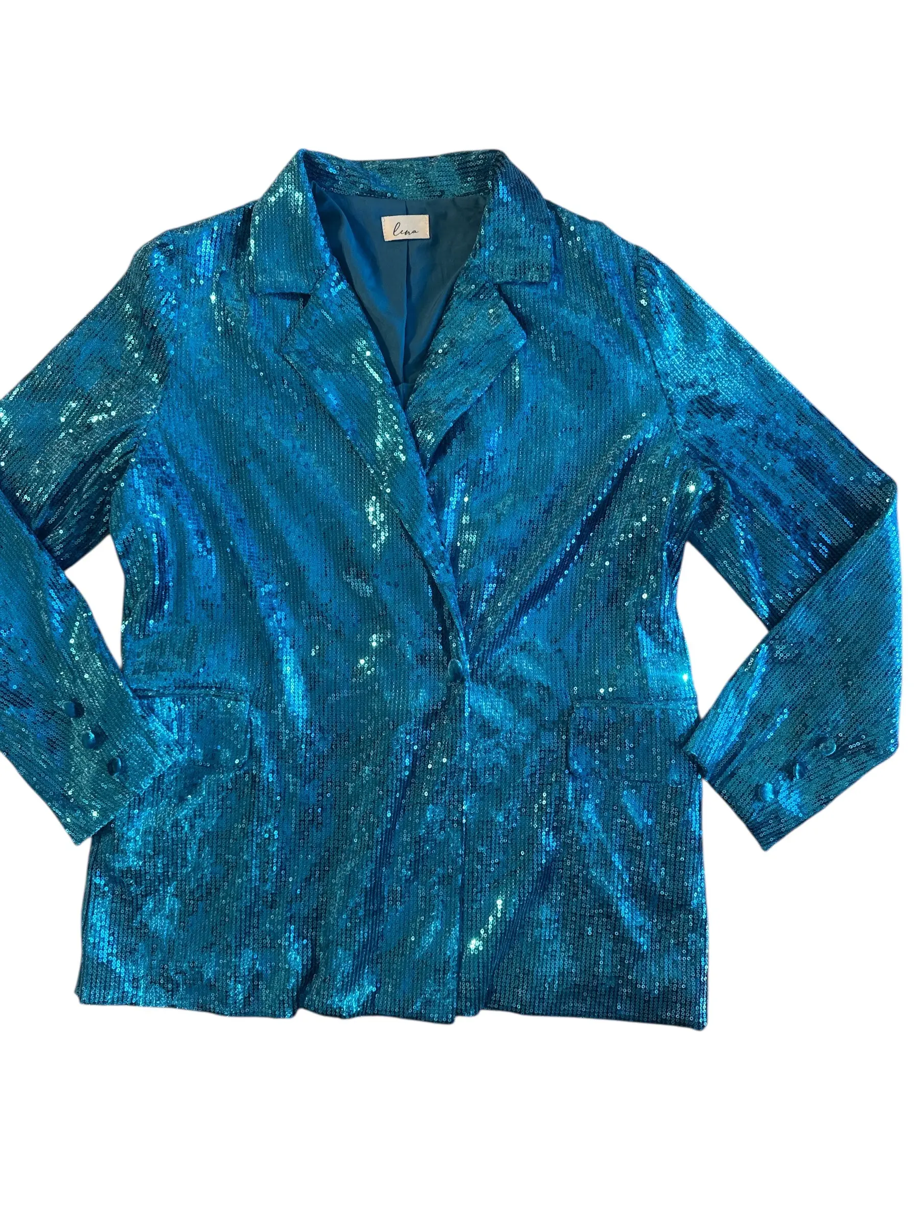 VC6 Blue sequin blazer size medium