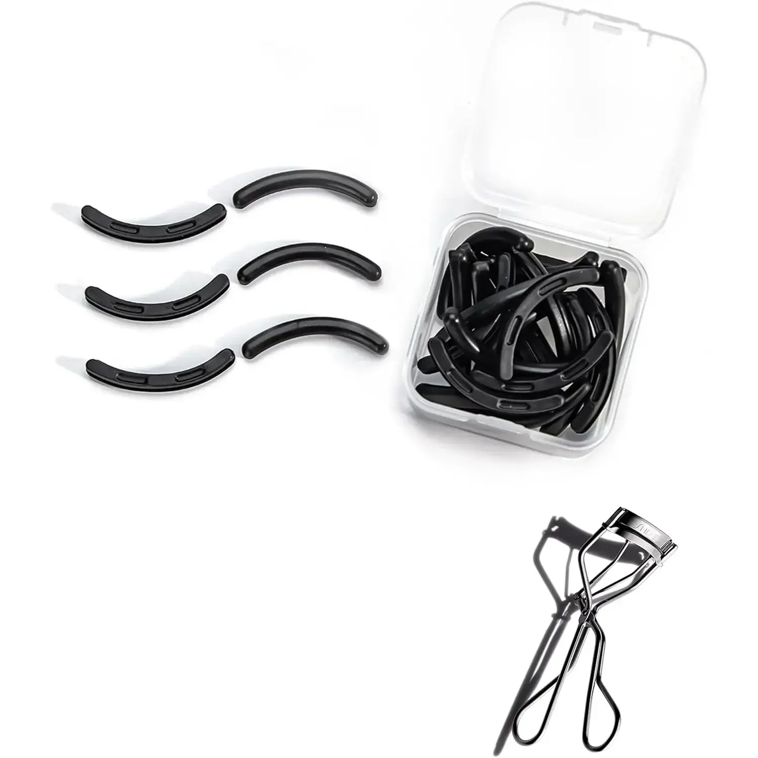 Eyelash Curler Refills Compatible with Shiseido,Eyelash Curler Refills 24PCS,Silicone Lash Curler Refill Pads Compatible with Shiseido (Black)