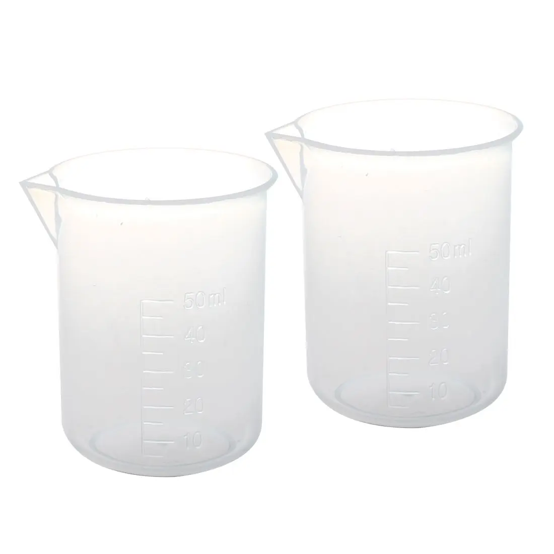 Kitchen Measuring Utensils 2-Piece 50 ml Transparent Laboratory Plastic Liquid Measuring Cups - Versatile Tool Organizer Accessory