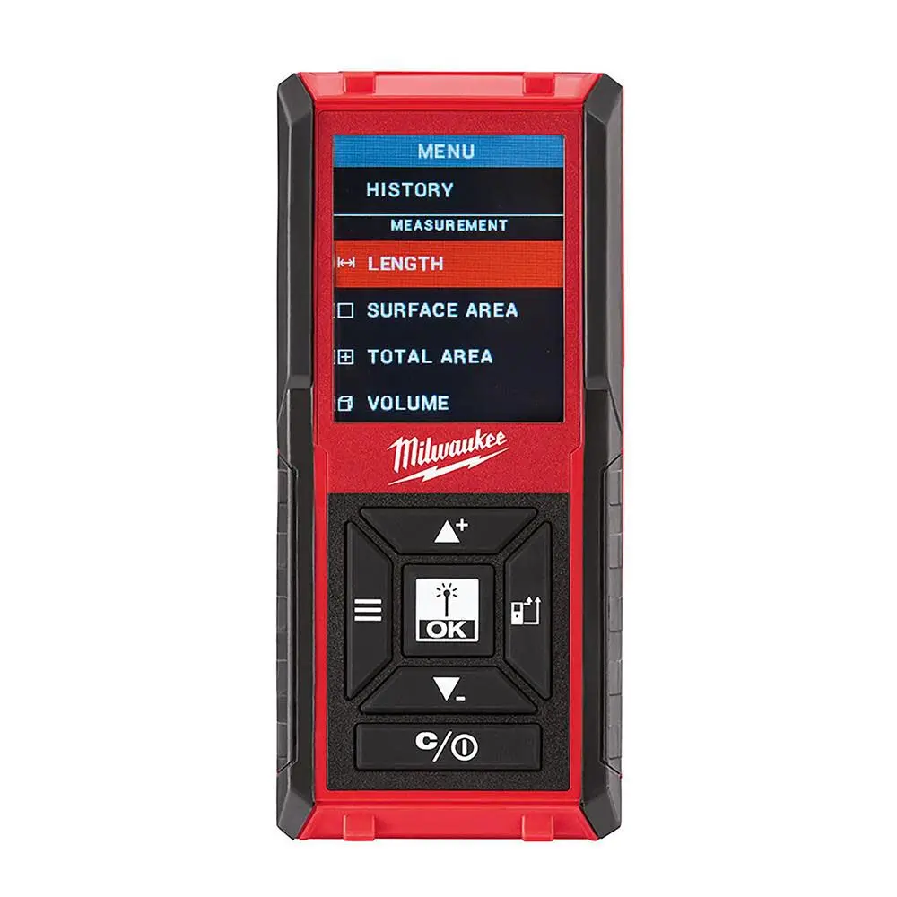 Milwaukee 48-22-9802 Laser Distance Measure, 150 Ft Precision Optical Measuring Tool for Tools & Hardware Jobs, Flat Surfaces