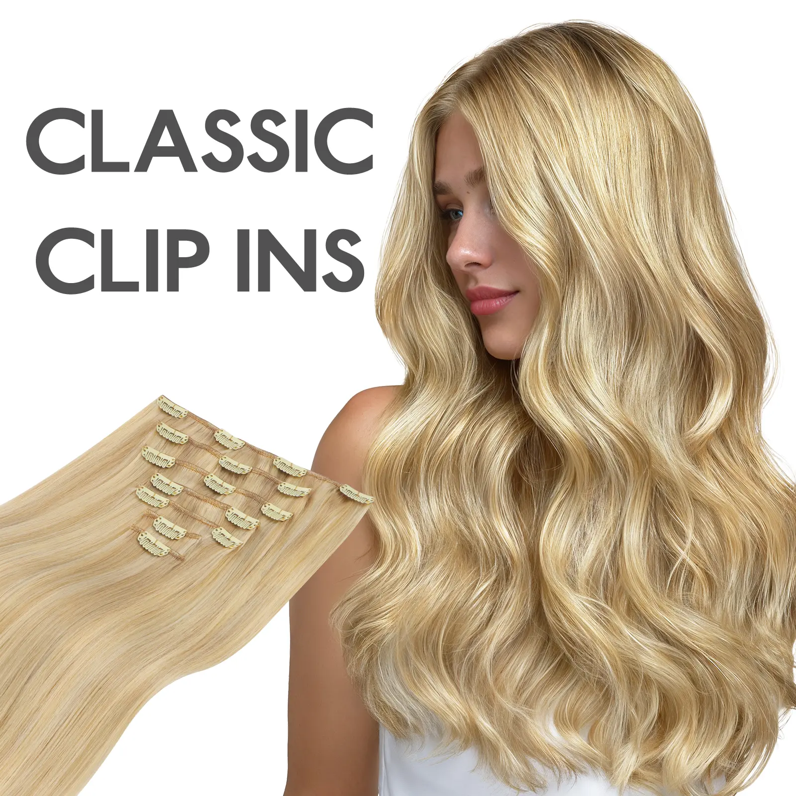 #16/22 Light Blonde Highlighted Golden Blonde