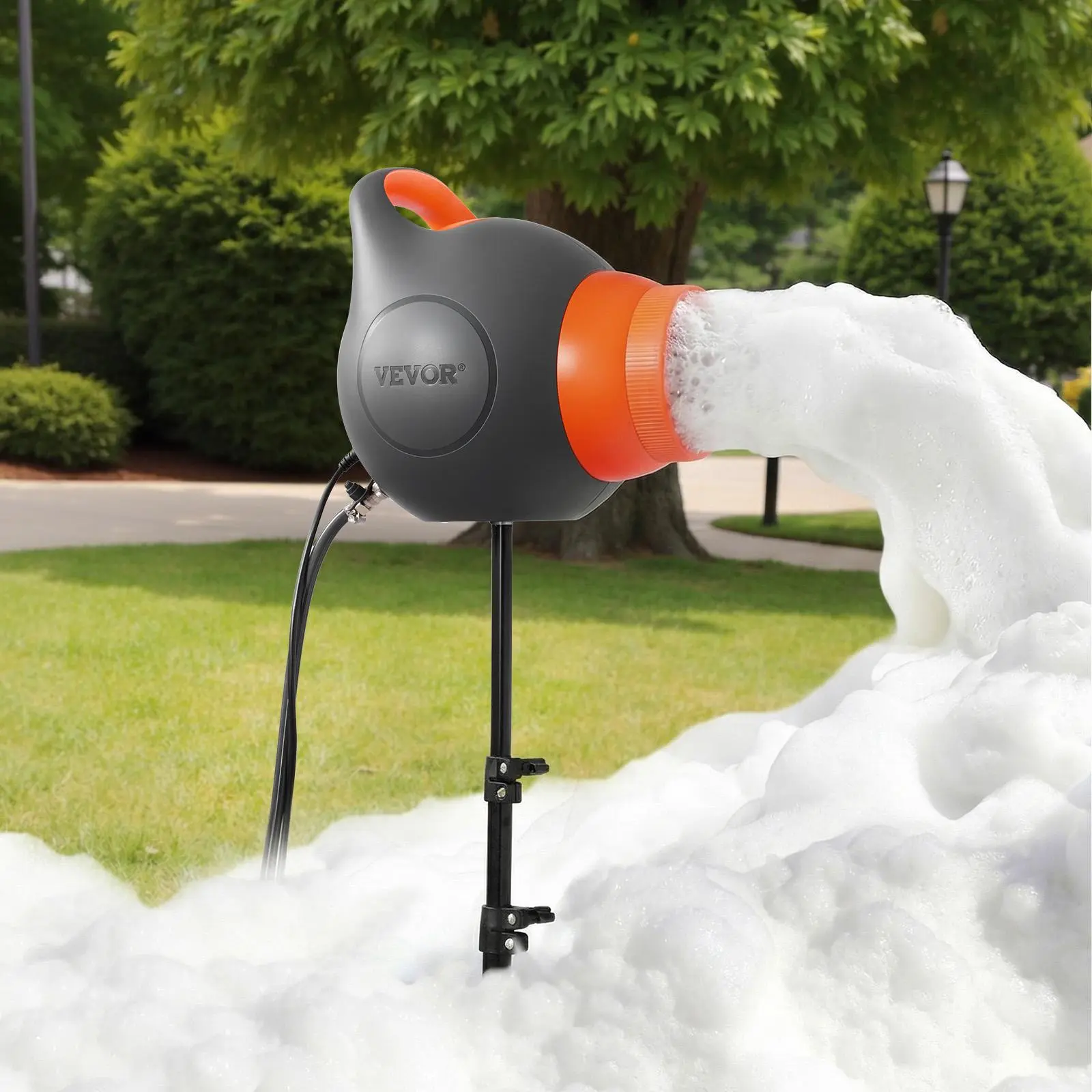 【summerfinds】VEVOR Foam Machine, 115 W Party Foam Cannon, Portable Foam Maker with a Tripod Stand, Powerful Foam Party Machine, for Backyard, Pool, Outdoor Events, Birthdays, Celebrations and Party, Grey & Orange