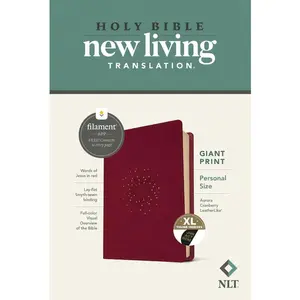 NLT Personal Size Giant Print Bible, Filament Enabled (Leatherlike, Aurora Cranberry, Indexed, Red Letter) -- New Living Translation - Bible