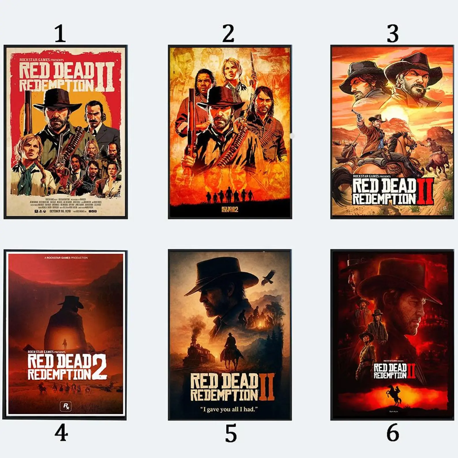 Red Dead Redemption Movie 2 Poster, Video Game Wall Art Print, Premium Paper Poster Decor, Gaming Room Decoration (Frame Not Included)