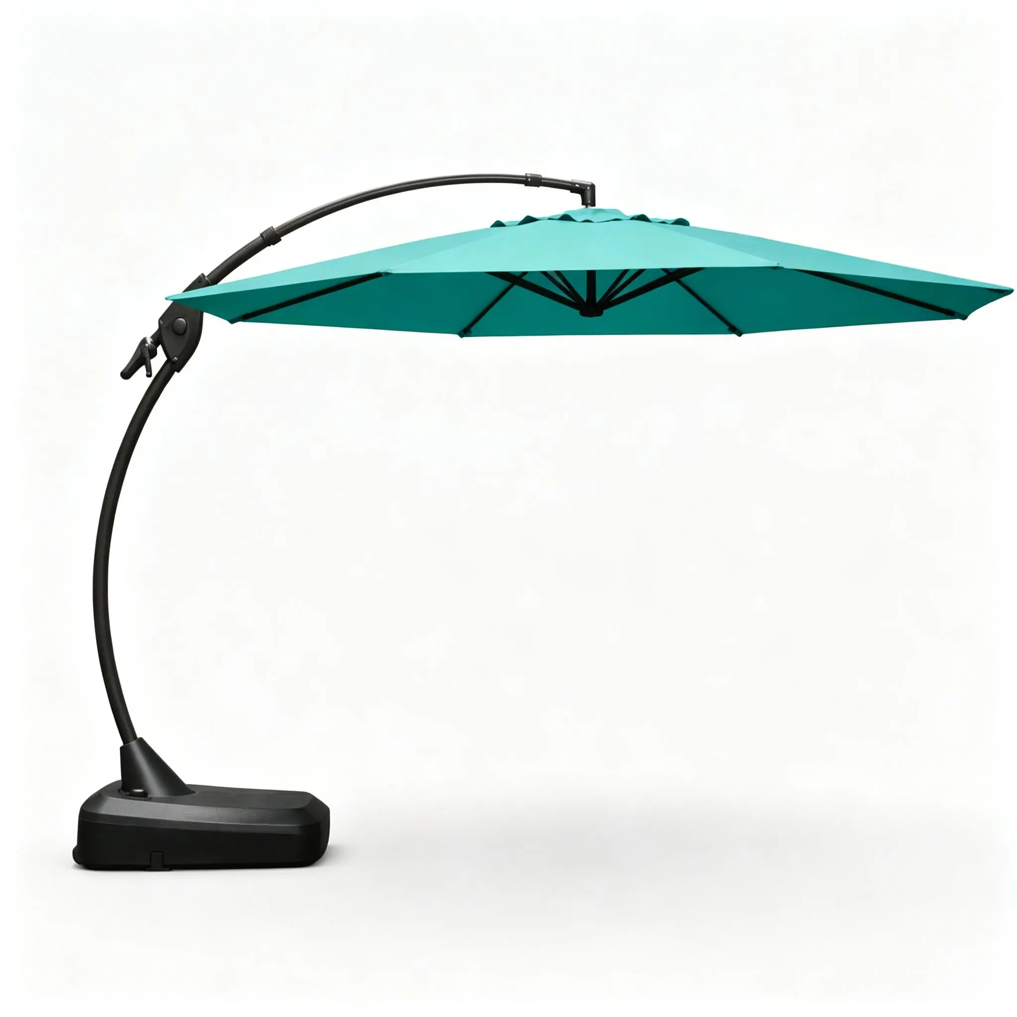 Grand Patio 12 FT Sturdy Stable Sunbrella Cantilever Umbrella with Base, Aluminum Outdoor Offset Umbrella, Tilt Adjustment, Sand-Water Resistant for Poolside (Aruba)