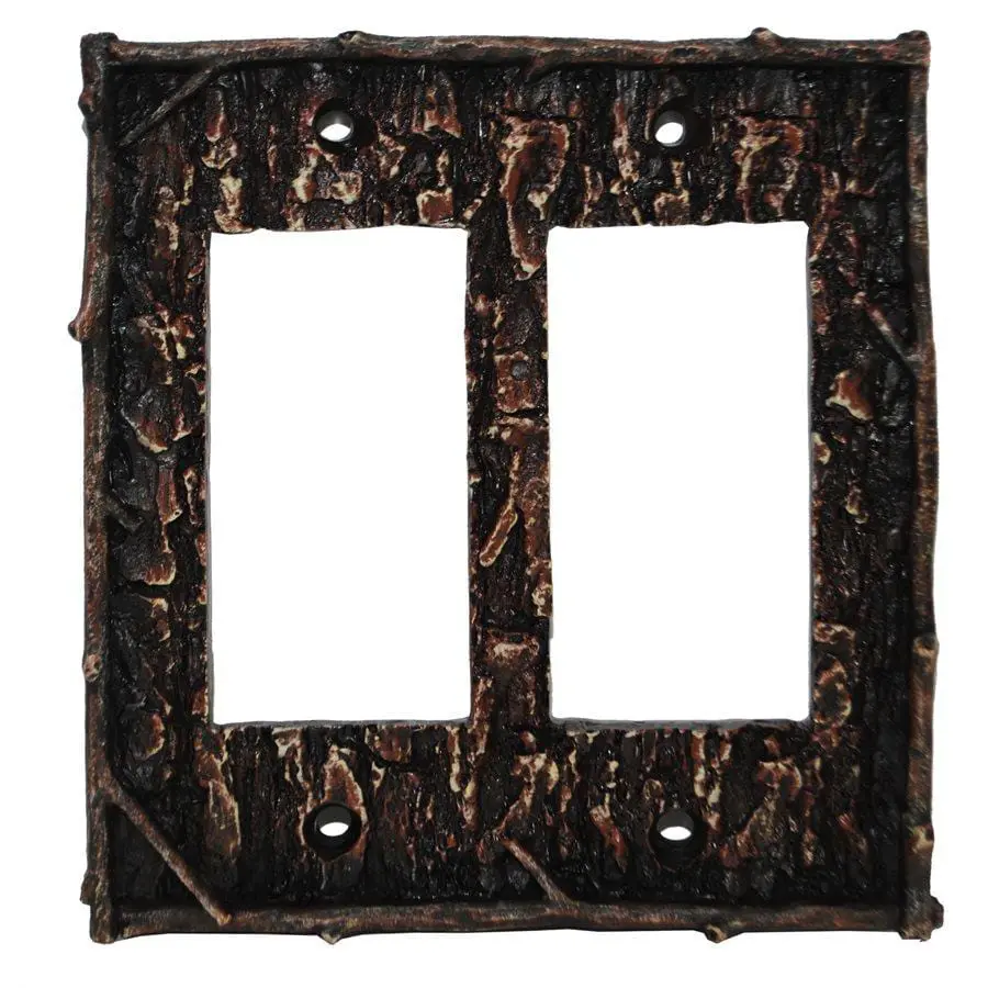 Pine Bark Double Rocker Wall Switch Plate Pine Bark Double Rocker Wall Switch Plate