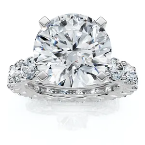 7Ct Diamond Eternity Engagement Ring Lab Grown 14k White Gold
