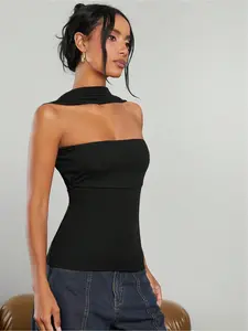 Summer Sexy Sleeveless Backless Halter Top, Slim Elegant Fit Halter Top, Perfect for Office, Casual or Daily Wear, Women's Fashion