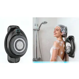 Electric Shower Back Cleaning Brush, Wall-Mounted Exfoliating Brush, Exfoliating Tool, Hand-Free Automatic Body Cleaner, Shower Power Scrubber, Ipx7 Waterproof, Three Speed Settings