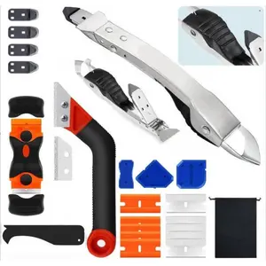 25 Pcs Silicone Caulking Tool Kit,Including Stainless Steel Caulk Remover Tool,4 in 1 Grout Removal Tool for Bathroom,Kitchen,Floor,Window,Sink Joint,Frames Seal,Hand Tools Kits