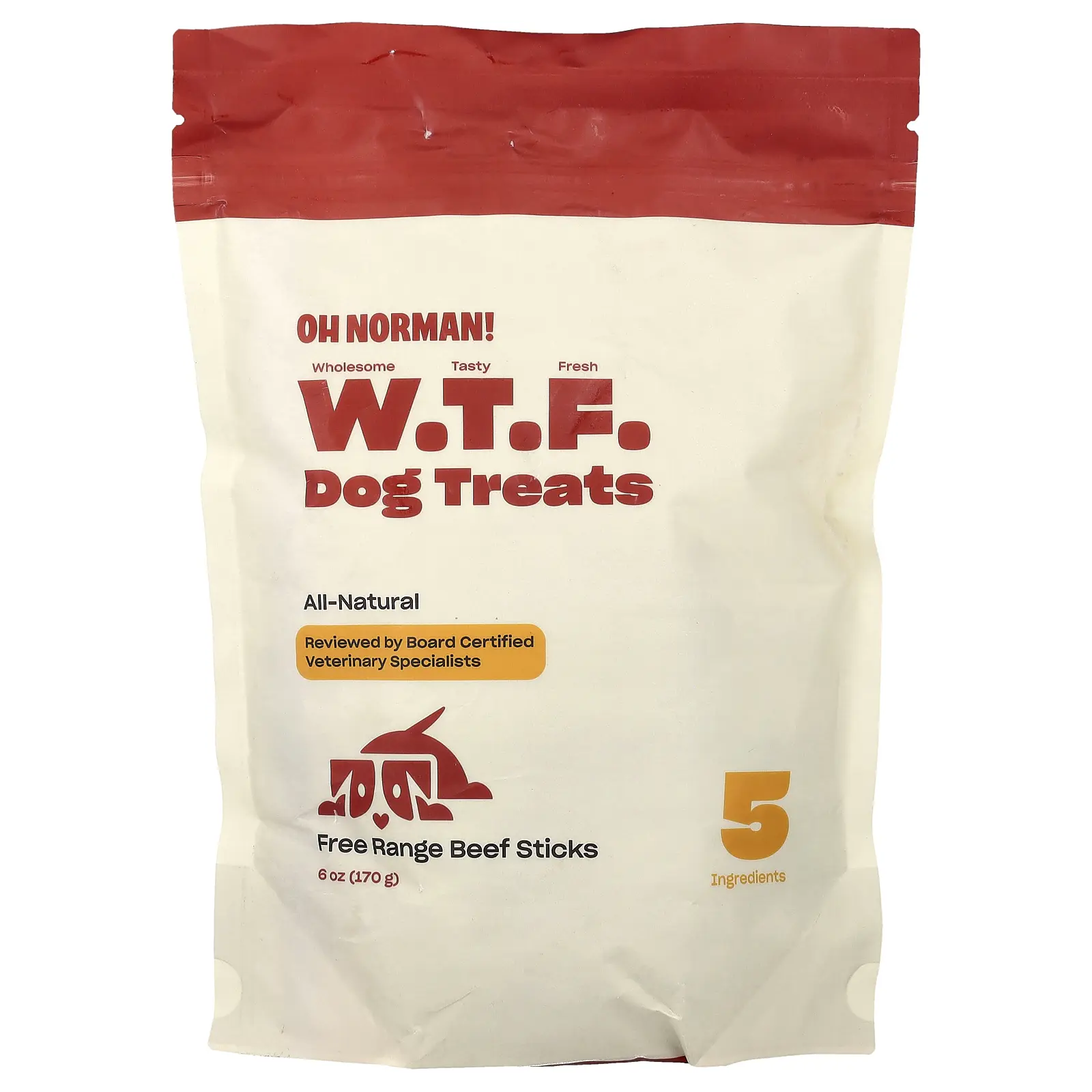 Oh Norman Dog Treats, Free Range Beef Sticks , 6 oz (170 g)