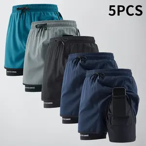 shorts for summer with double-layer design sports shorts, featuring a loose outer layer and breathable quick-dry liner perfect for running, workouts, and everyday casual wear guys gifts