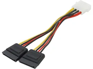 Nippon Labs POW-S6800-6IN 6" Molex 4 Pin Male to 2 x SATA Female Power Adaptor Y Cable Splitter