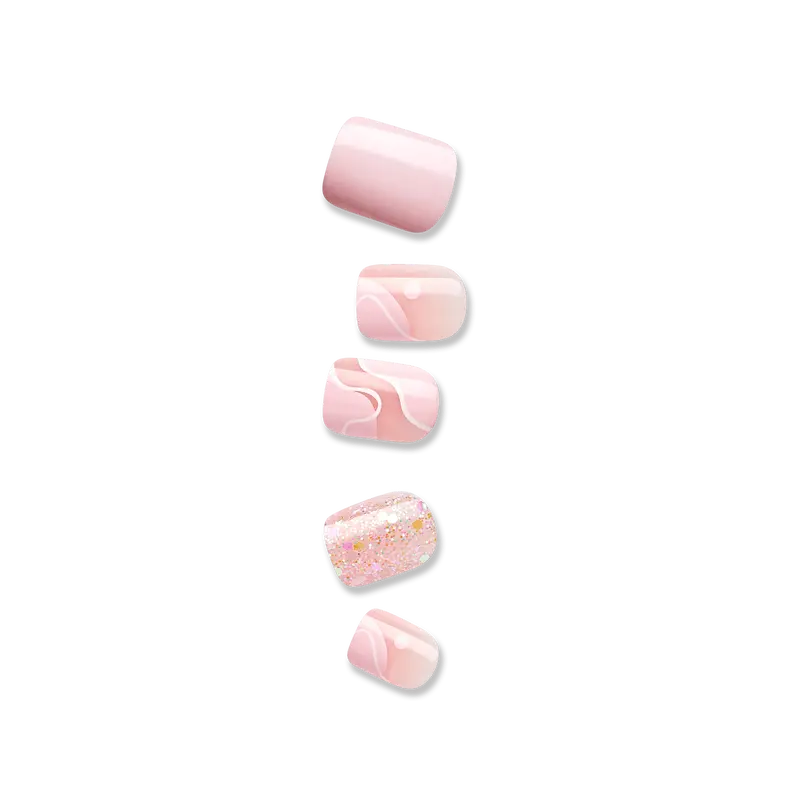 Impress Design No Glue Fake Press On Nails - This Feeling | Design, Pink, Petite, Squoval, Manicure