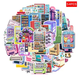 54 Pieces Vending Machine Theme Waterproof Stickers, Car Water Bottle Luggage Phone Laptop Decals, Durable & Easy to Apply