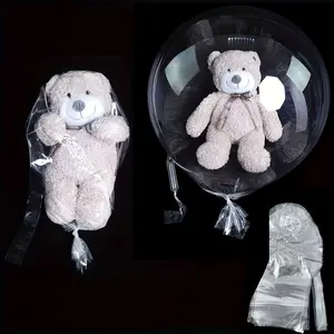 5-Piece Set 30-Inch Dual-Port Transparent Bobo Balloons, Pre-Stretched Giant Translucent Balloons for Birthdays & Weddings