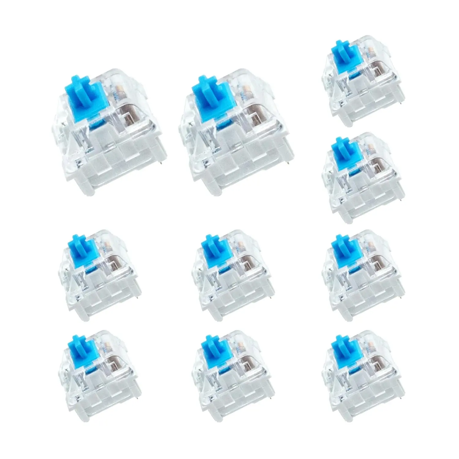 10 count Blue  Replacement 3 PIN Blue Mechanical Keyboard Switches Clicky Accurate Typing,  Keyboard  for LED Keyboard, Mechanical Gaming Keyboard