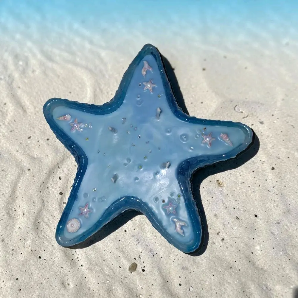 Resin Starfish Base Scented Candle - Ocean Collection Home Fragrance, Ideal Housewarming Gift
