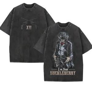 Doc Holliday series: "I'm Your Huckleberry" T-shirt, Val Kilmer movie quote shirt, denim T-shirt, suitable for tombstone enthusiasts