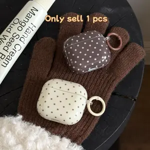 Korean Polka Dot Ring Earphone Case for Apple AirPods Pro 2/pro/4/3/2, Fashionable Women's Simple Earphone Cover, Earphone Protective Cover, Stylish Accessory