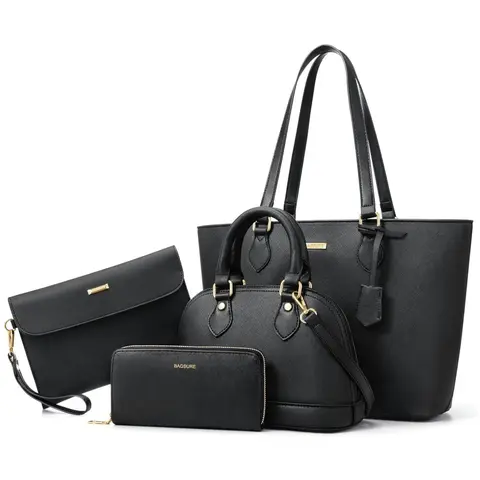 BAGSURE 4PCS Women’s Handbag Set – Tote, Shoulder Bag, Crossbody Bag & Wallet, Stylish PU Leather Purses for Ladies and Girls, Perfect Gift For Mother's Day #Summervibes outdoorfun, Mothers Day Gift Ideas, Gifts For Women