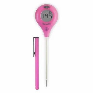 ThermoWorks ThermoPop TX-3100-PK Digital Meat Thermometer with Long Probe for Accurate Cooking Temperatures Pink