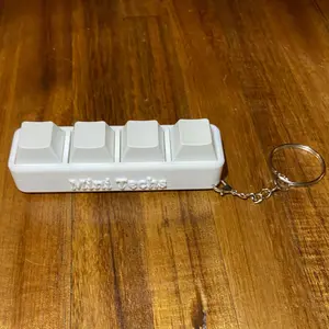 Mini Techs Four Key Clicker Fidget - Compact Mechanical Keychain for Stress Relief & Fidgeting - Lightweight 3D-Printed Design - Perfect for Keyboard Lovers & Gamers