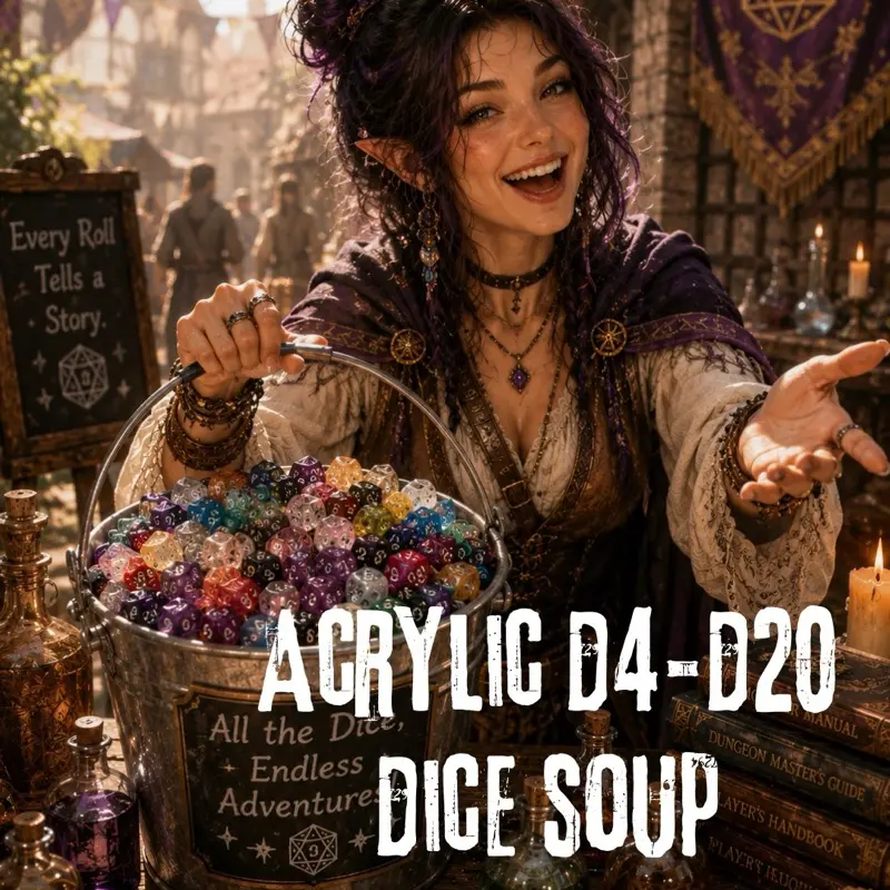 ORIGINAL ACRYLIC DICE SOUP [AS SHOWN IN VIDEOS]