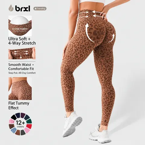 BRXL Pro 2.0 Butt Lifting Lycra No Front Seam Workout Leggings for Women Tummy Control High Waist Seamless Gym Running Leggings