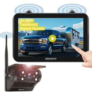 【VEKOOTO】VK7 Magnetic Solar Wireless Backup Camera 7'' IPS Touchscreen Monitor HD1080P No Wiring Rechargeable Camera for RV Trailer Camper Car Blind Spot Truck Automotive Backup Camera for Truck IP69 Waterproof IR Night Vision Christmas gifts farm