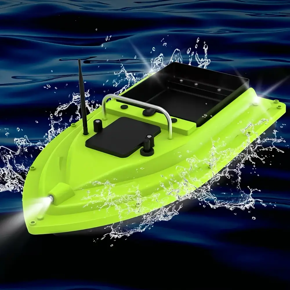 Upgraded GPS Fishing Bait Boat with Anti-Loss System, Auto Return on Low Battery And Signal Loss, 500M Remote Control, Dual Powerful Motors, Night Fishing Lights for Trolling And Bait Casting, Lake Fishing And Night Fishing