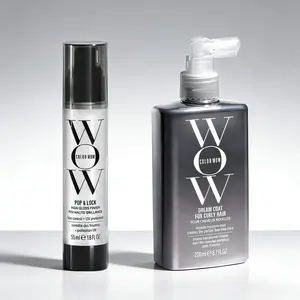 COLOR WOW 2in1 Set  Pop & Lock High Gloss Finish – Frizz Control Serum & COLOR WOW Dream Coat For Curly Hair