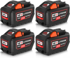 Upgraded18V 15000MAh Replacement for Milwaukee M-18 Battery Compatible with  48-11-1850 18 Volt Cordless Power Tool and Chargers