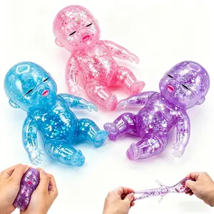 3PCS Baby Squishies Glittery, Slow Rising Squishies, 4" Soft Squeezable Fidget Toy, Desk Decor & Anxiety Relief, Ideal for Birthday Gifts, Party Favors, Classroom Prizes Stuffers