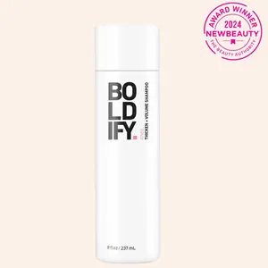 Boldify Thicken + Volume Shampoo Infused with Hydrolyzed Rice Protein Sulfate Free Anti-Hair Loss Formula Nourishing Cleansing, Make Thin Hair Look Thicker