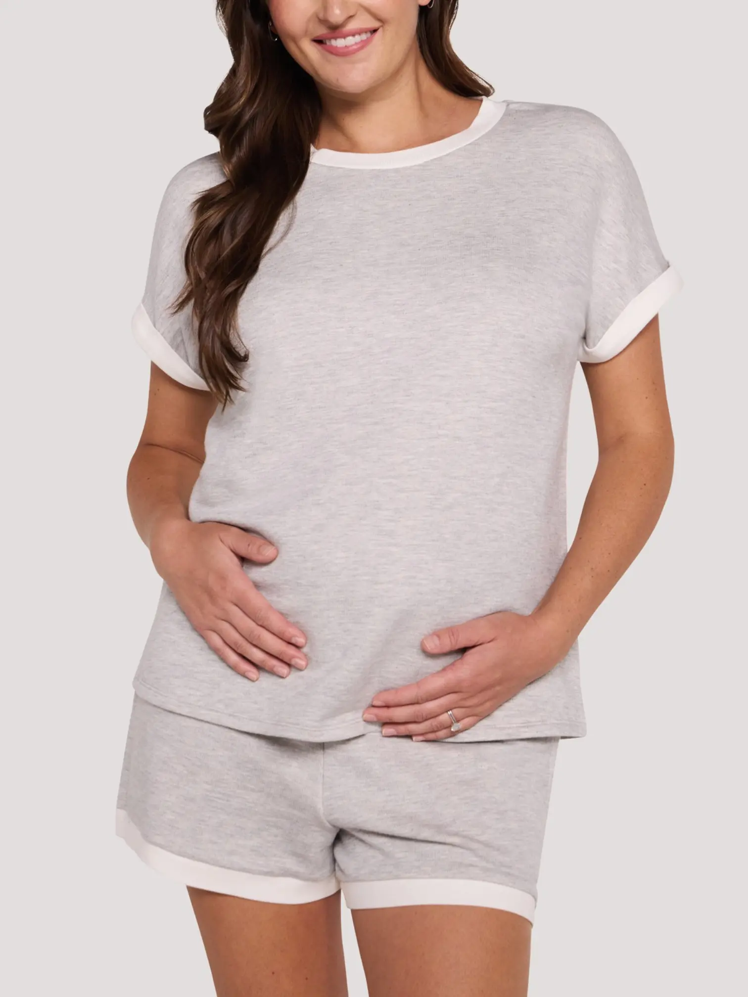 Motherhood Maternity Women's Cap Sleeve Relaxed Fit Maternity Top - Pregnancy & Postpartum Top