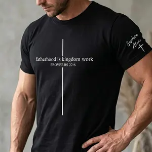 Personalized Christian Dad Shirt, Custom Fatherhood Is Kingdom Work Tshirt, Gift For Religious Daddy Tee, Bible Verse Fathers Day Gift Shirt