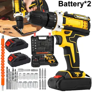 Cordless Drill Tool Set  21V Electric Power Drill with 1.5AhLithium-ion Battery and Charger–USB/Type-C Rechargeable, Portable, All-in-One DIY & Home Toolbox Kit,Drill Driver Kit for Home Decoration,Repair And DIY ,gifts fathersdaygift