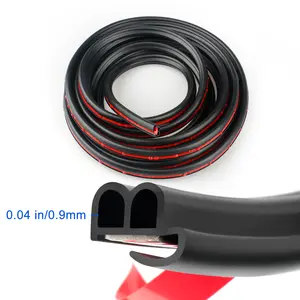 16.5Ft/5M B-Shape Car Door Seal Strip Rubber Weather Stripping Noise Insulation Anti-Collision Waterproof Self-Adhesive Automotive Door Edge Trim for All Vehicles Black