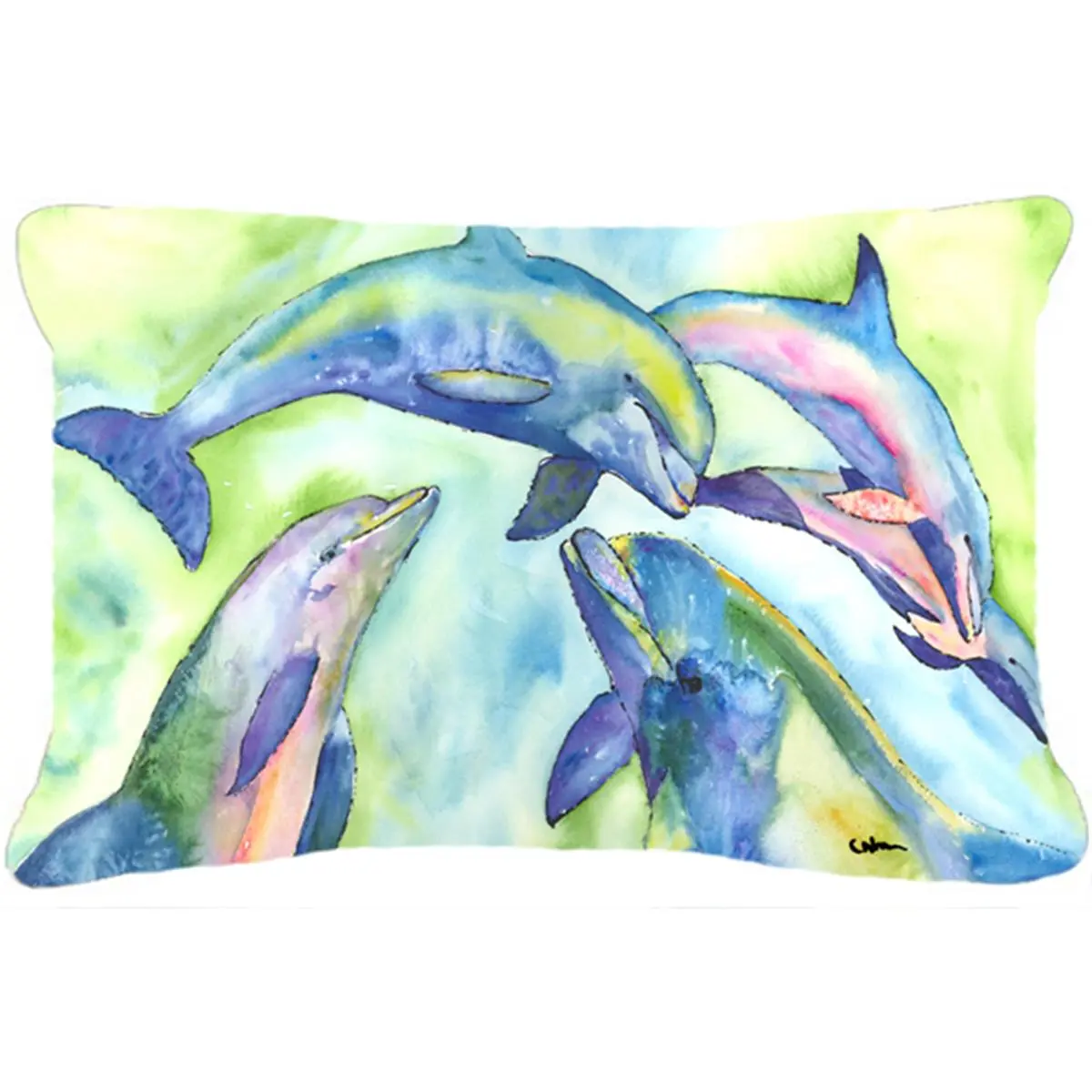 Dolphin Indoor & Outdoor Fabric Decorative Pillow