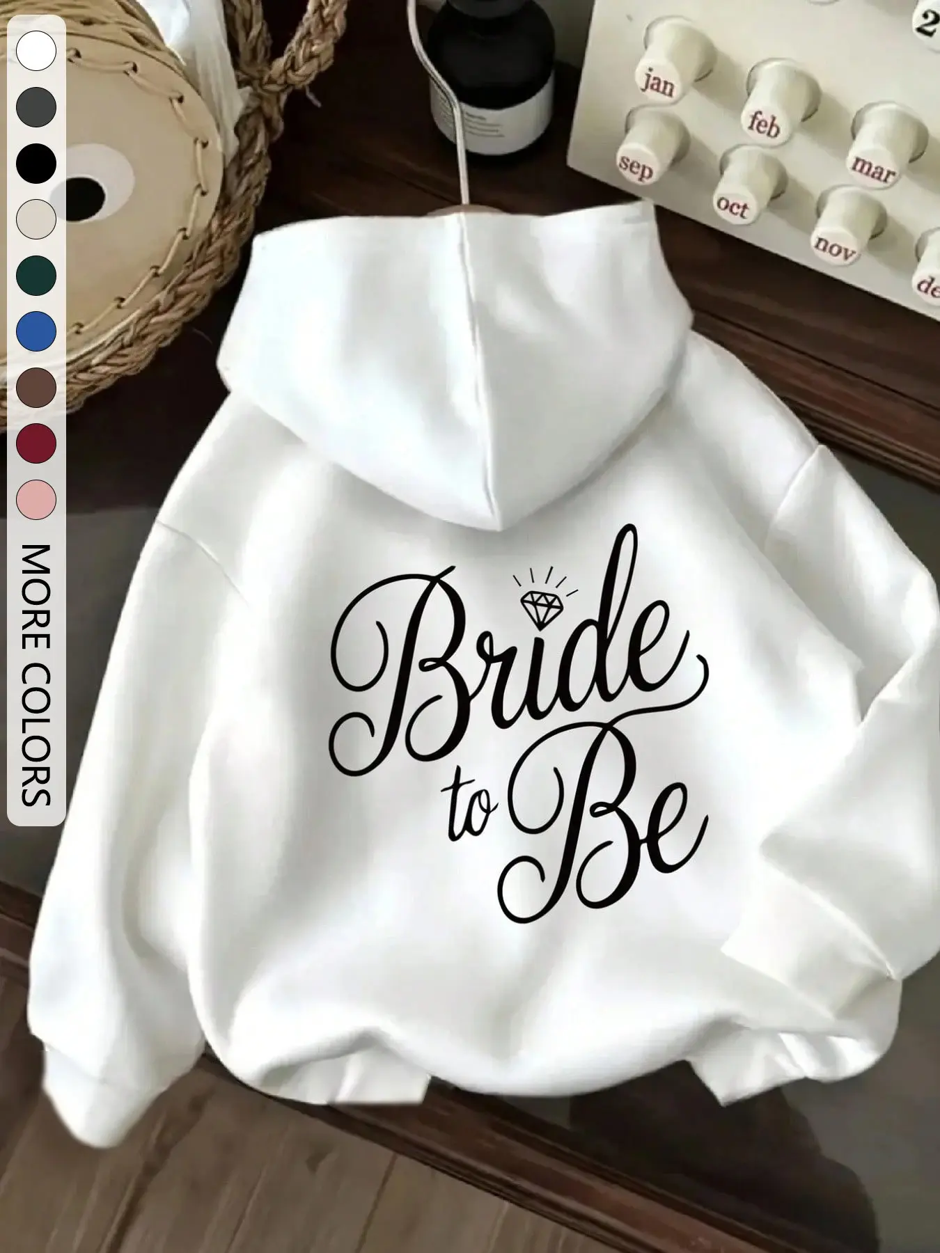 Women'S Bride To Be Hoodie - Wedding Pullover Sweatshirt With Back Print, Cute Cozy Sweatshirt, Cozy Loose Long Sleeve Sweater For Bridesmaids, Bridal Party - Fall_Winter Wedding Attire & Casual Outfits, Womenswear, Back Print Design